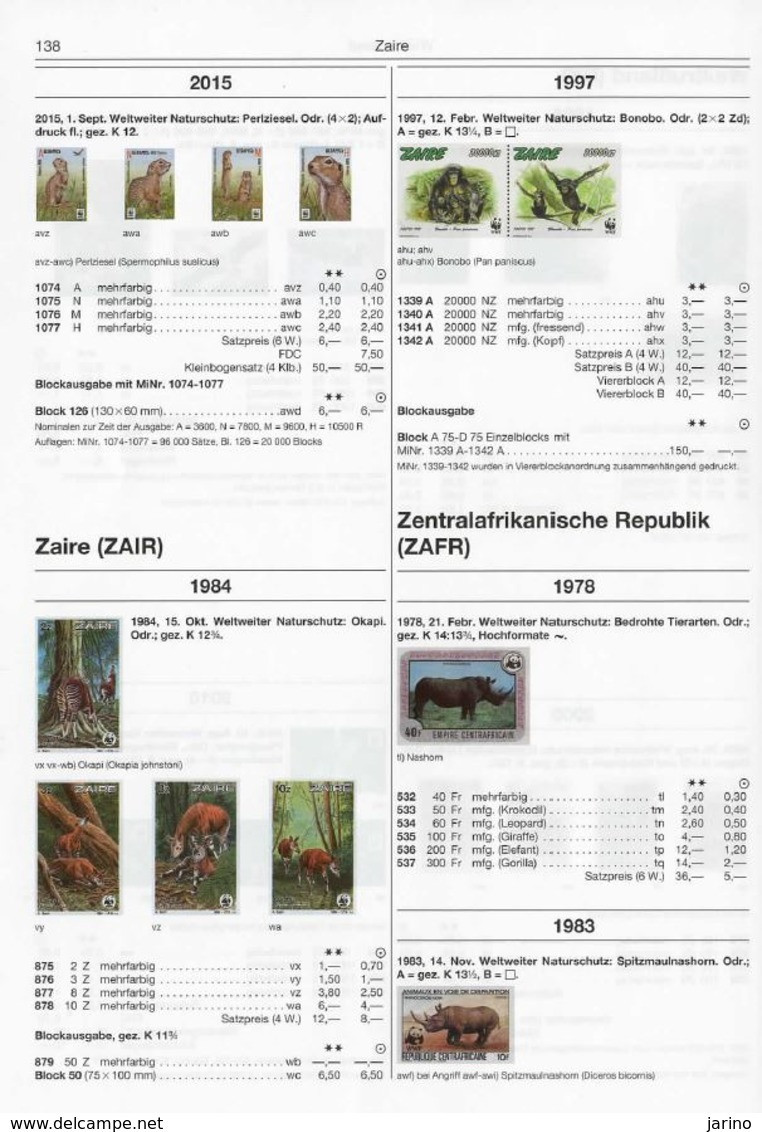 Michel Fauna Katalog WWF 2016, In Farbe Seiten 144, Briefmarken Aus Aller Welt - 200 Ländern - Colecciones & Series