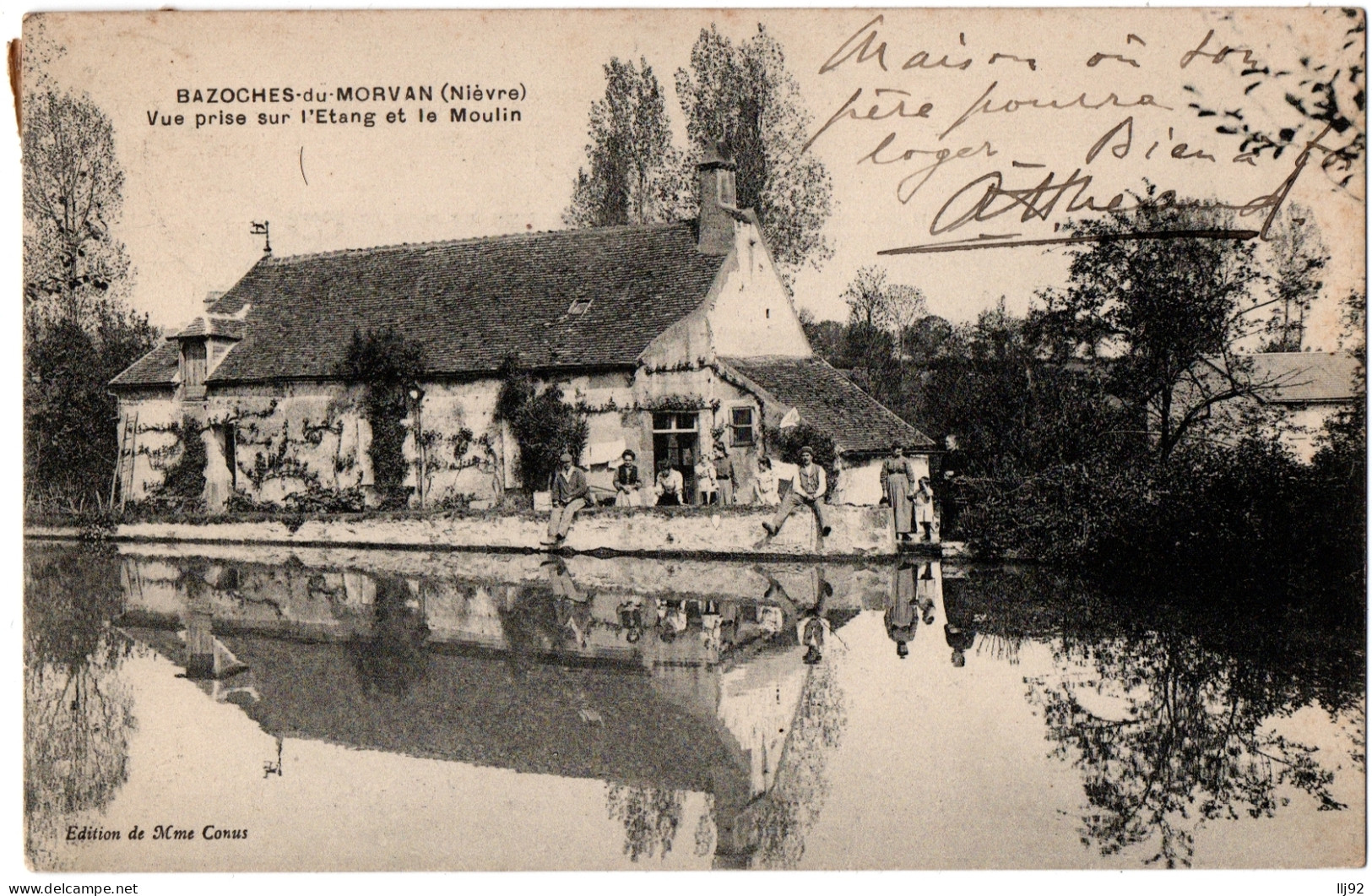 CPA 58 - BAZOCHES DU MORVAN (Nièvre) - Vue Prise Sur L'Etang Et Le Moulin - Bazoches