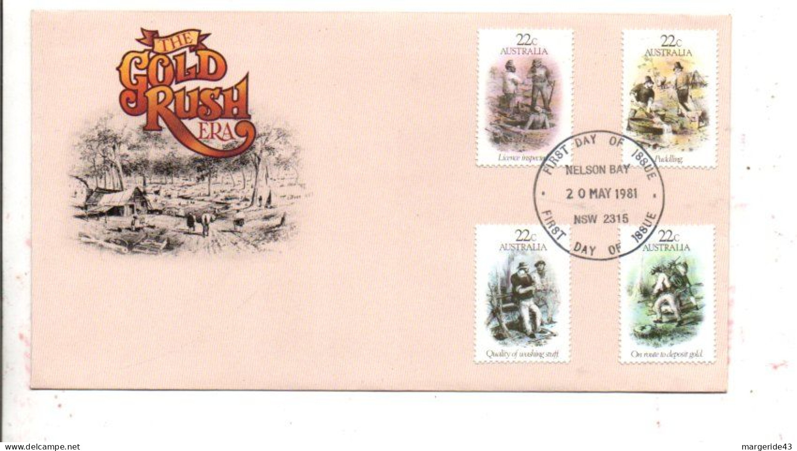 AUSTRALIE FDC 1981 RUEE VERS L'OR - Primo Giorno D'emissione (FDC)