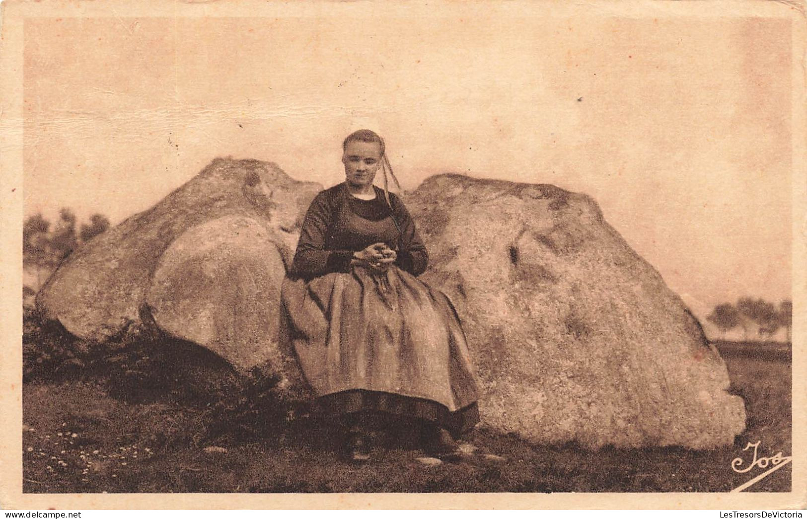 FRANCE - Locronan - At Gador Ven (La Chaise De Pierre) - Pierre Sacrée Des Druides - Carte Postale Ancienne - Locronan