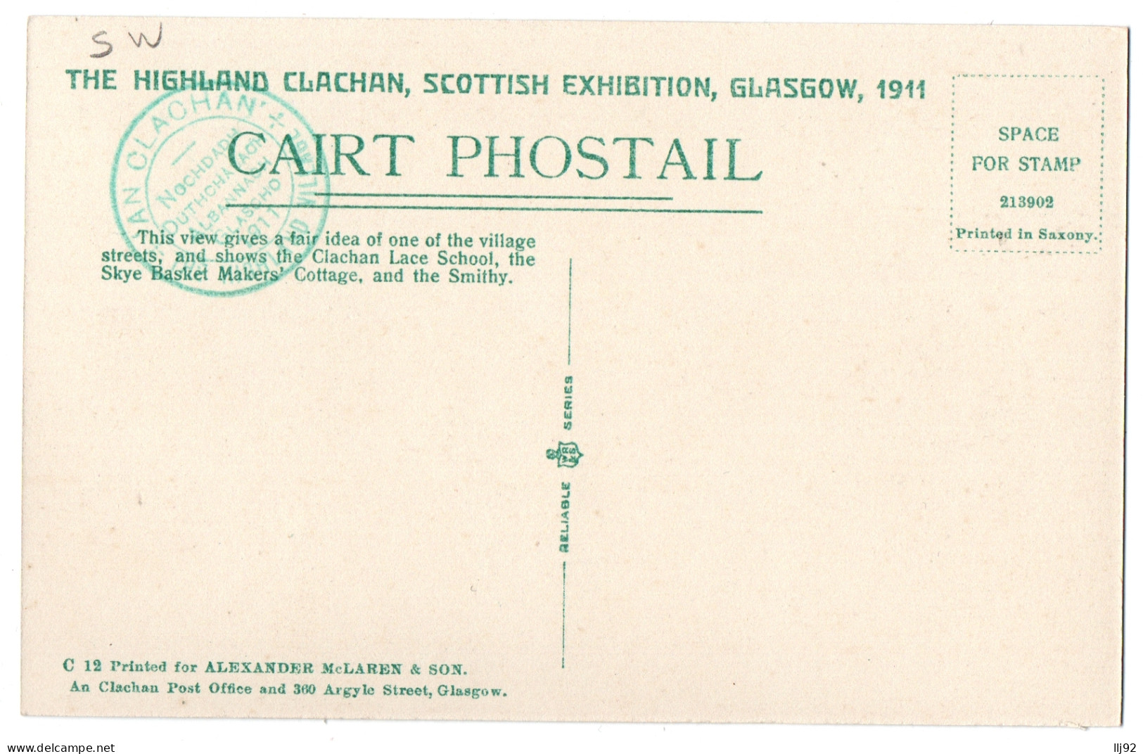 CPA GLASGOW - Crois A'Chlachain. The Village Cross - Scottisch Exhibition 1911 - Lanarkshire / Glasgow