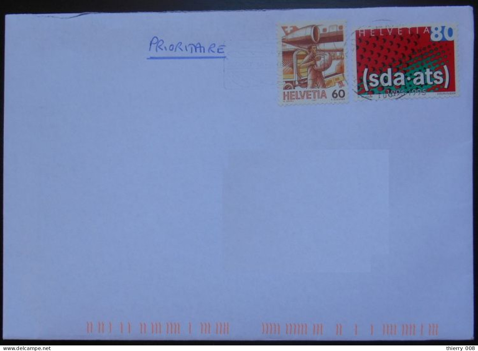 755 - Suisse  Enveloppe Timbres Sda-act Et Avion Avec Personnel D'entretien - Lotti/Collezioni