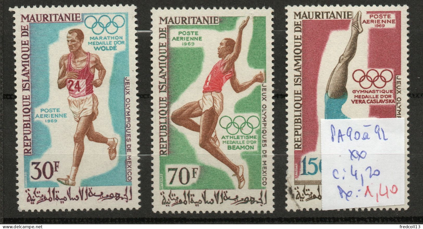 MAURITANIE PA 90 à 92 ** Côte 4.20 € - Ete 1968: Mexico