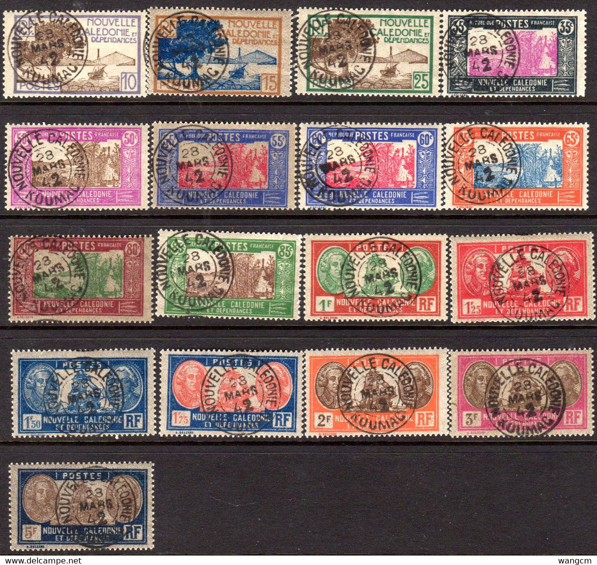 New Caledonia 1928 Issue Various Values X17 Very Fine Used - Usados