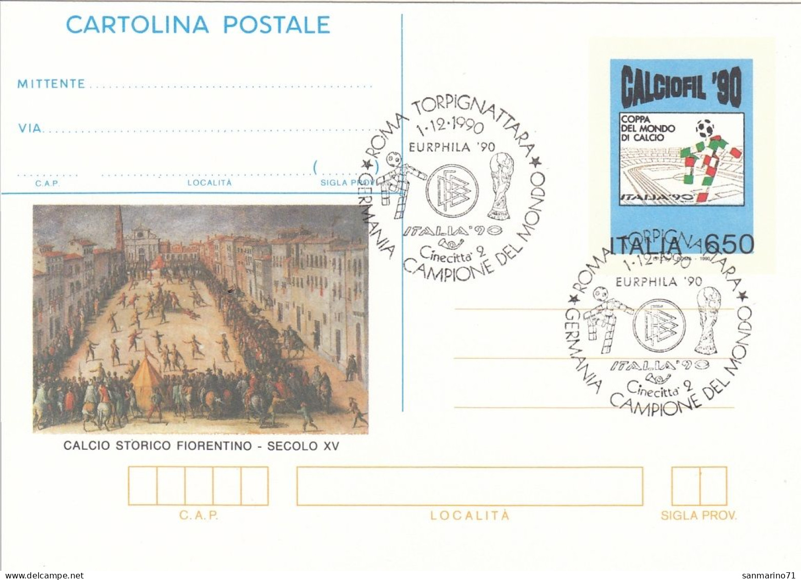 ITALY Postal Stationery 1,football - Autres & Non Classés