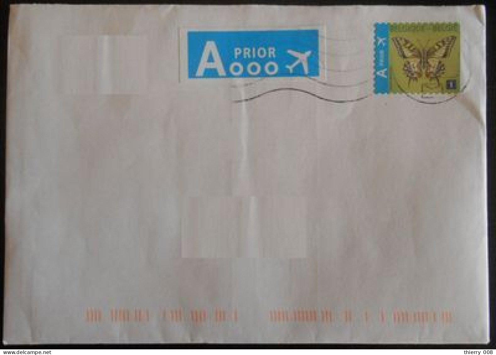 703  Belgique  Enveloppe  Timbre Papillon  Prior - Used Stamps