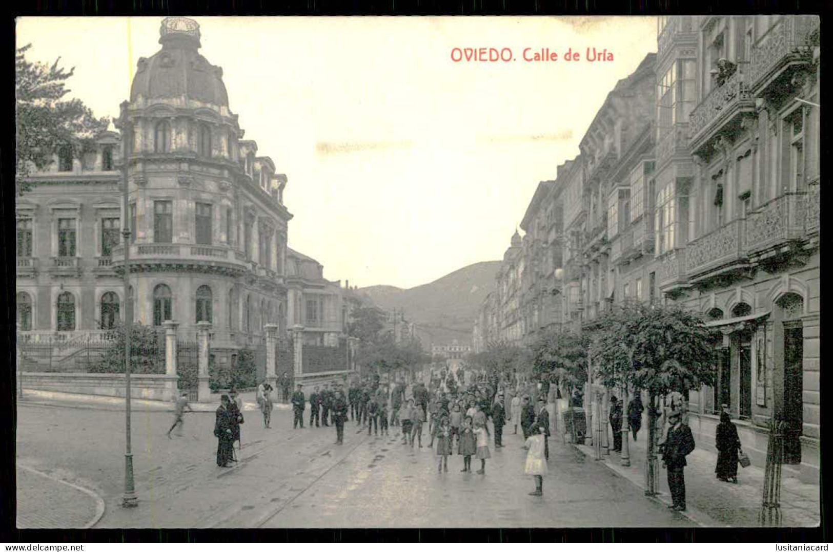 OVIEDO - Calle De Uría.( Ed. Fototipia Thomas Nº 1583 ) Carte Postale - Asturias (Oviedo)
