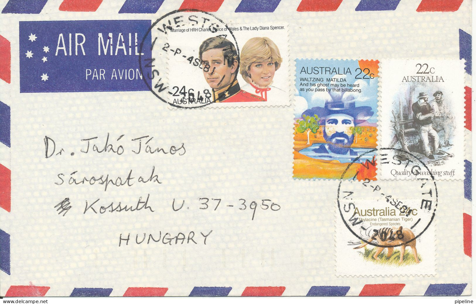 Australia Air Mail Cover Sent To Hungary 4-9-1981 With More Topic Stamps - Storia Postale