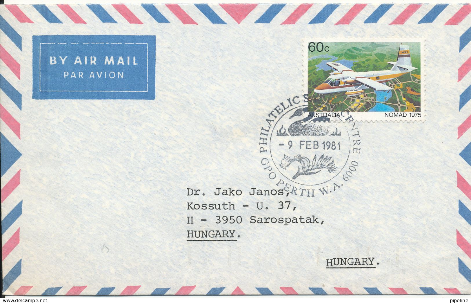 Australia Air Mail Cover Sent To Hungary Perth 9-2-1981 Single Franked - Storia Postale