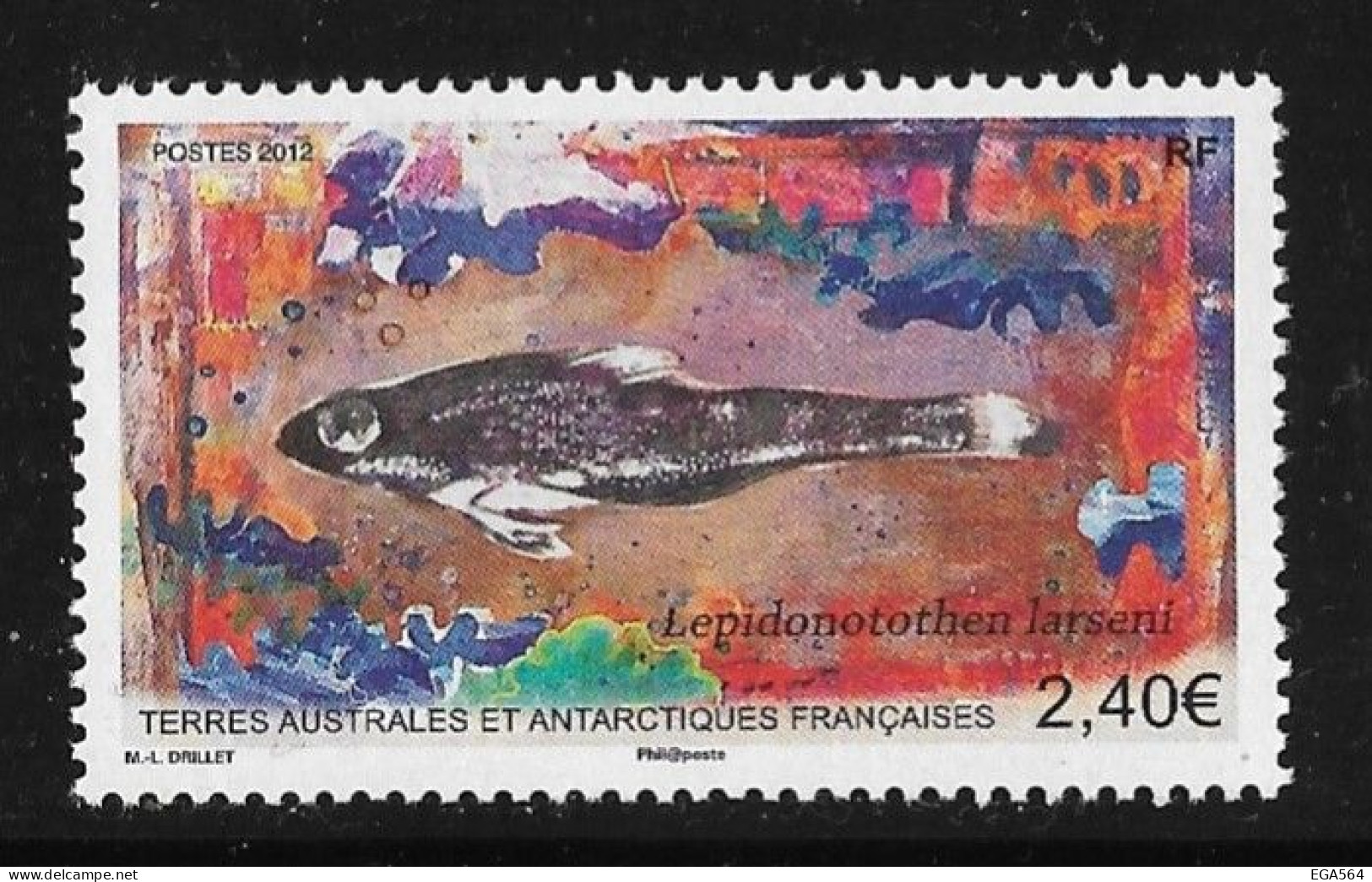 CN7 - TAAF 609 **MNH De 2012 - Poisson - Lepidonotothen Larseni - Faune. - Neufs