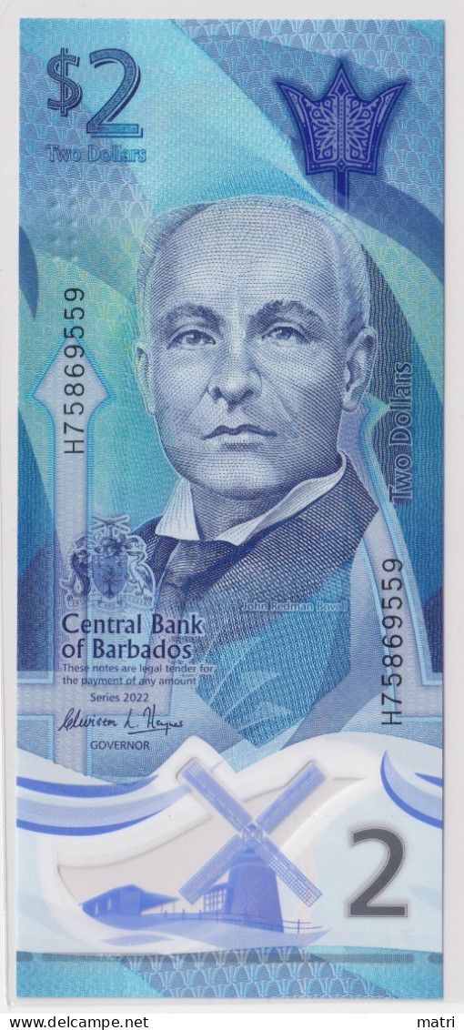 Barbados 2 Dollars 2022 P-W80 - Barbades