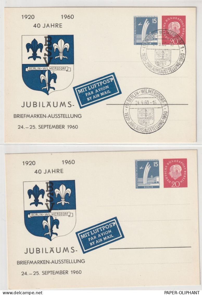 BERLIN - 1960, PP 23 & PP 24, Jubiläums Briefmarken Ausstellung, Jeweils ** & O - Private Postcards - Used