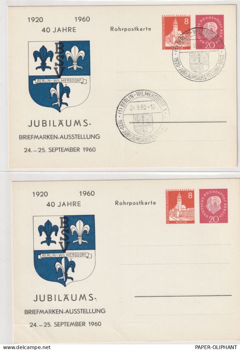BERLIN - 1960, PP 23 & PP 24, Jubiläums Briefmarken Ausstellung, Jeweils ** & O - Private Postcards - Used