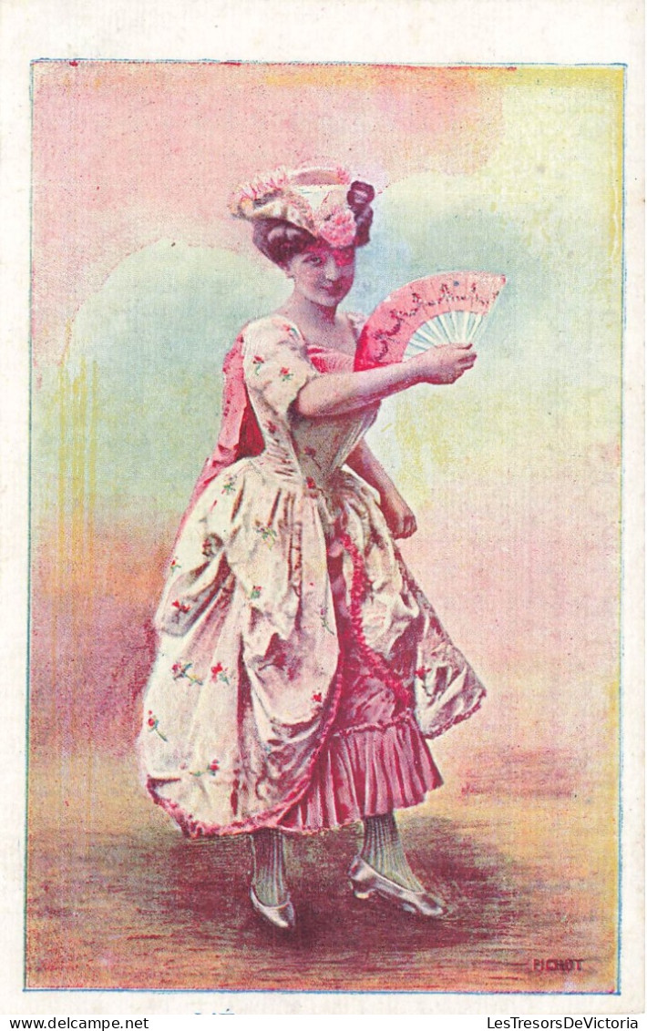 FANTAISIES - Femmes - Une Femme Seule Tenant Un éventail - Carte Postale Ancienne - Frauen