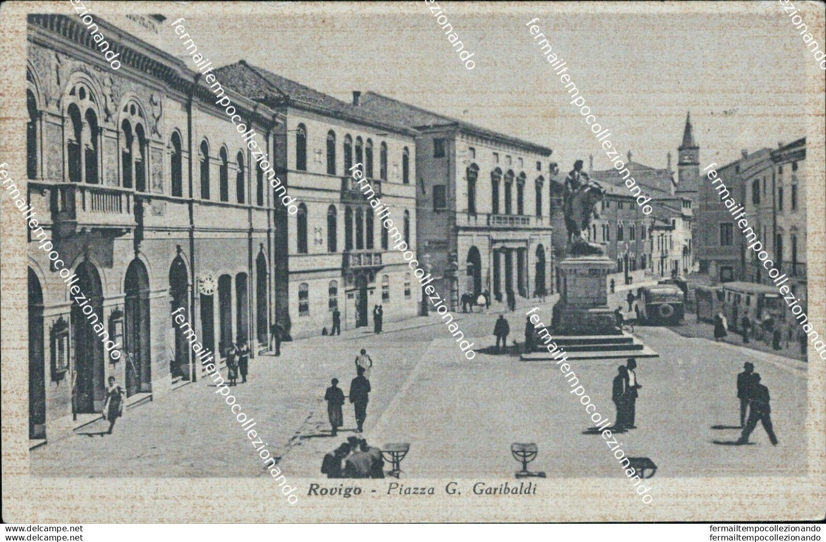 Bt237 Cartolina Rovigo  Citta'piazza G.garibaldi 1942 Veneto - Rovigo