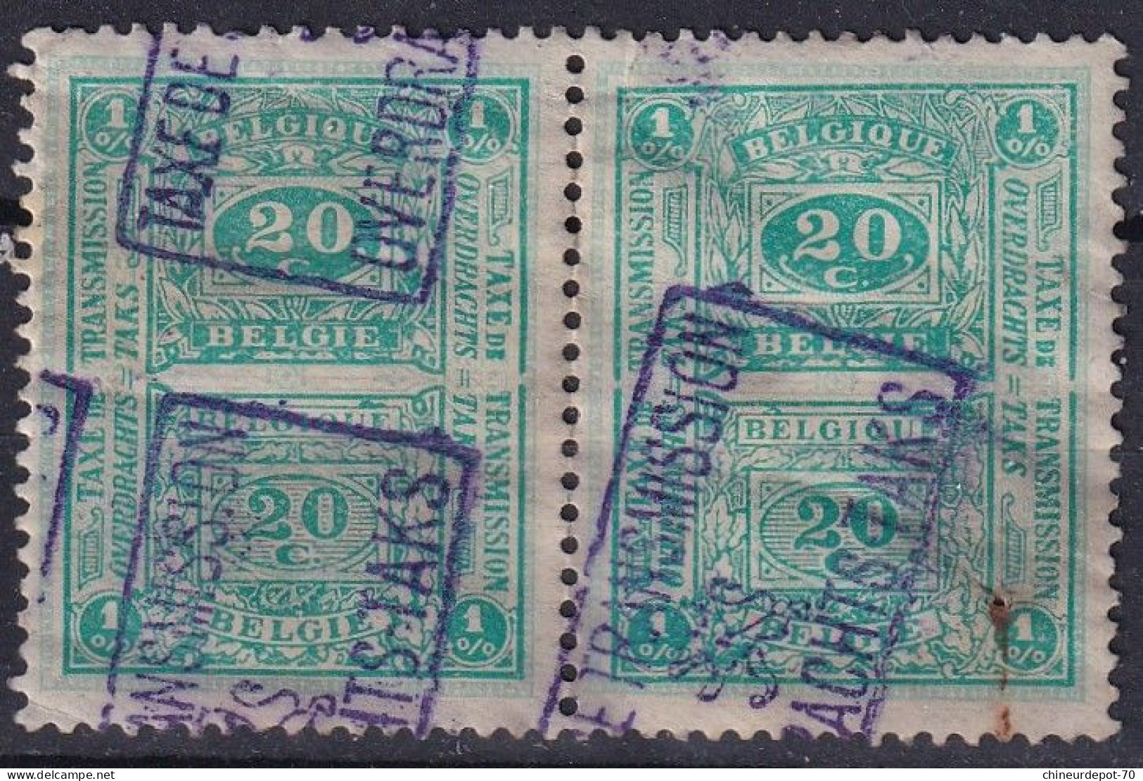 Belgique  Fiscaux TAXE DE TRANSMISSION - Stamps