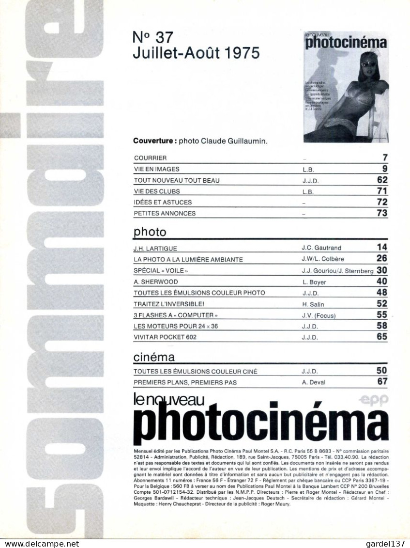 Magazine Le Nouveau Photocinéma N°37 - Cinéma