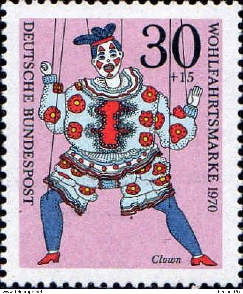 RFA Poste N** Yv: 501/504 Wohlfahrtsmarke Marionnettes (Thème) - Marionnettes