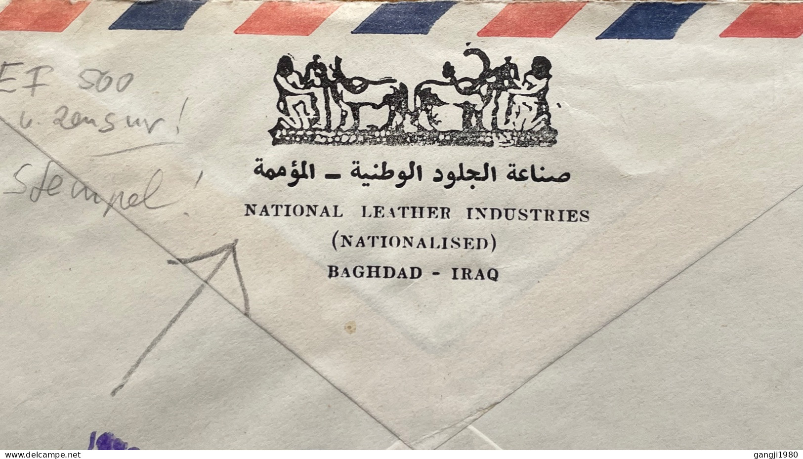 IRAQ 1969, COVER ADVERTISING, NATIONAL LEATHER INDUSTRIES, EGG SIZE BLACK CITY CANCEL, COSTUME, LADY WOMAN DRESS. - Iraq