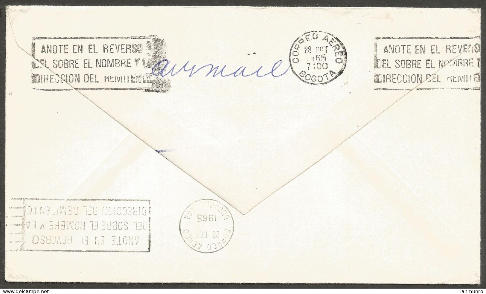 1965 Airmail Cover 20c Kayak/Flowers Slogan London Ontario To Colombia (receiver) - Postal History