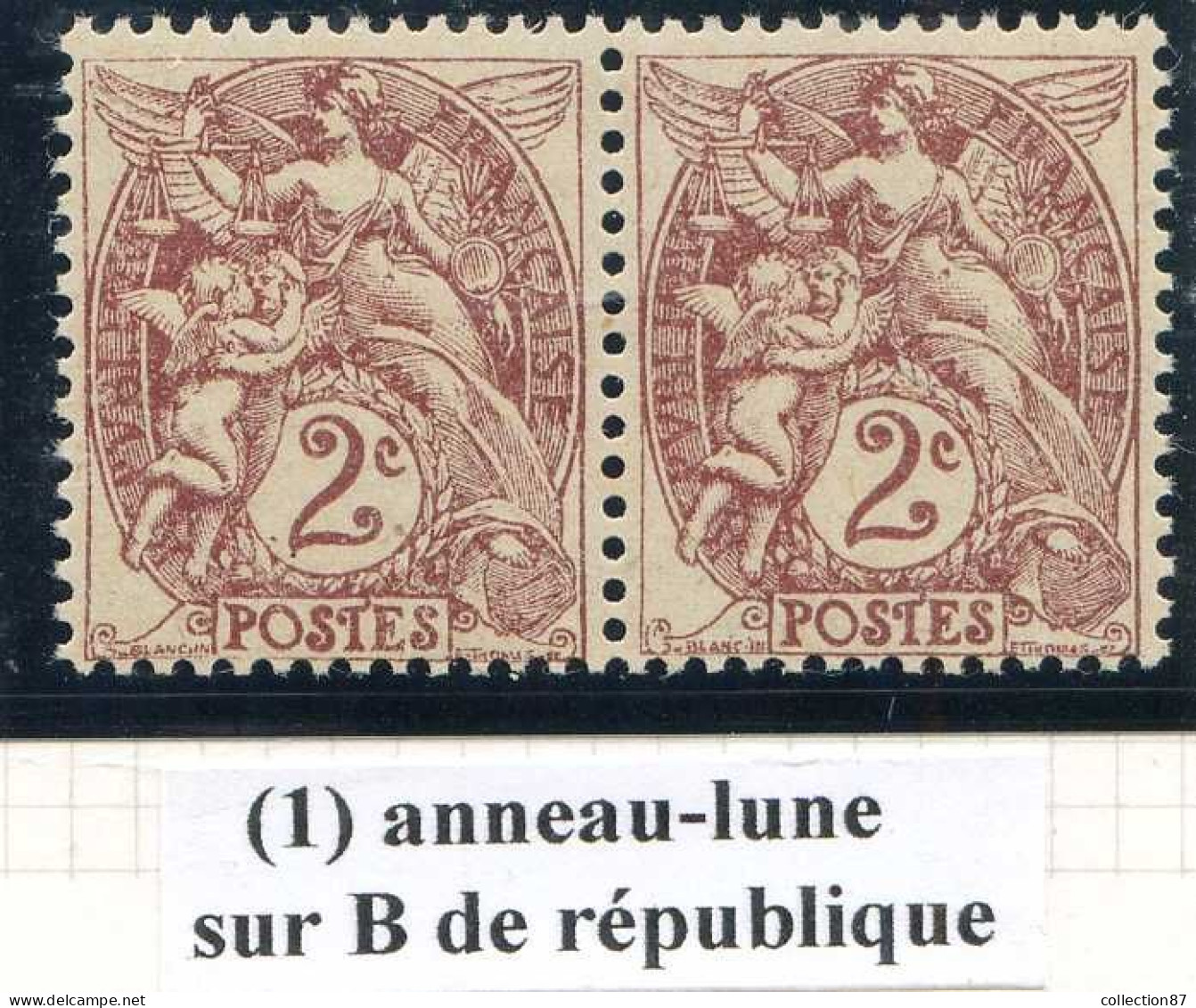 Réf 83 > FRANCE  TYPE BLANC < N° 108 * * Anneau Lune Sur B De République Tenant à Normal < Neuf Luxe * * MNH - 1900-29 Blanc