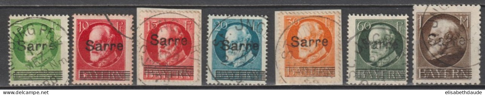 SAAR - 1920 - YVERT N° 18+19A/21+23+26+27 OBLITERES - COTE = 103 EUR - Used Stamps