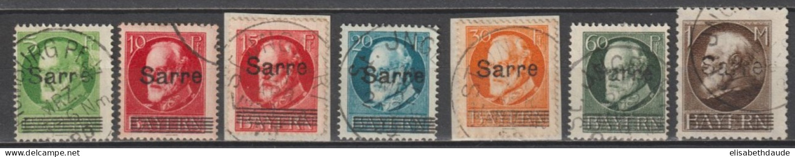 SAAR - 1920 - YVERT N° 18+19A/21+23+26+27 OBLITERES - COTE = 103 EUR - Gebraucht