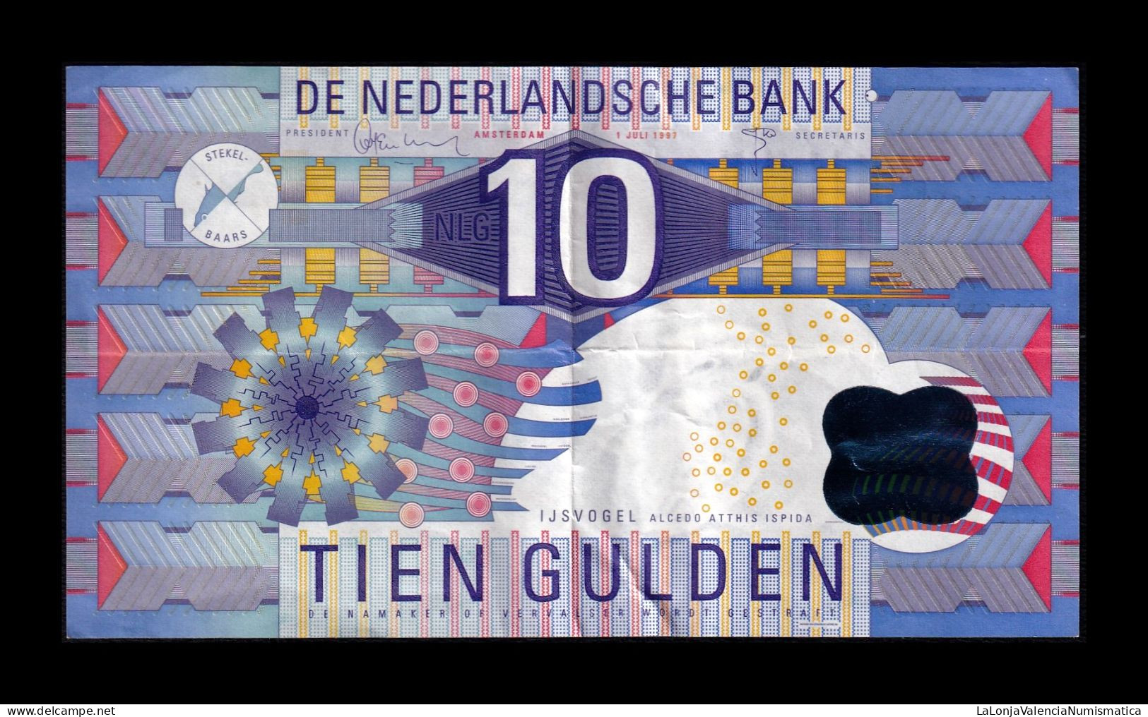 Holanda Netherlands 10 Gulden 1997 Pick 99 Mbc/+ Vf/+ - 10 Gulden