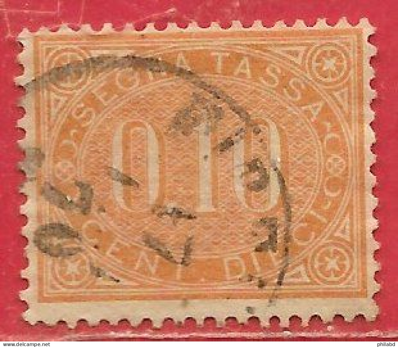 Italie Taxe/segnatassa N°2 10c Jaune-brun 1869 O - Strafport