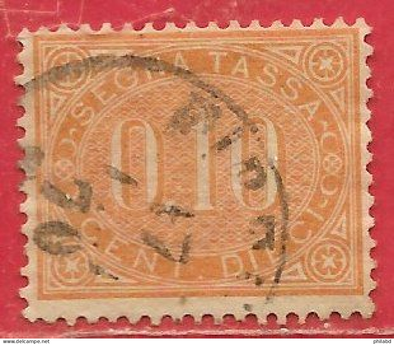 Italie Taxe/segnatassa N°2 10c Jaune-brun 1869 O - Postage Due