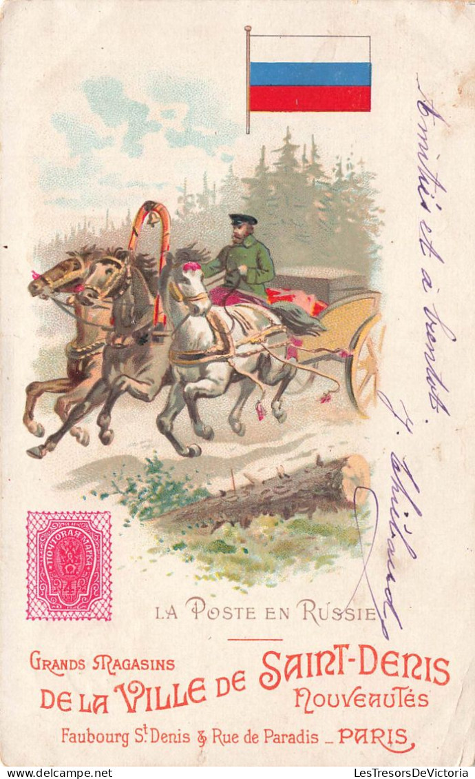 Publicité - Grands Magasins De La Ville De Saint Denis - Nouveautés - La Poste En Russie -  Carte Postale Ancienne - Werbepostkarten