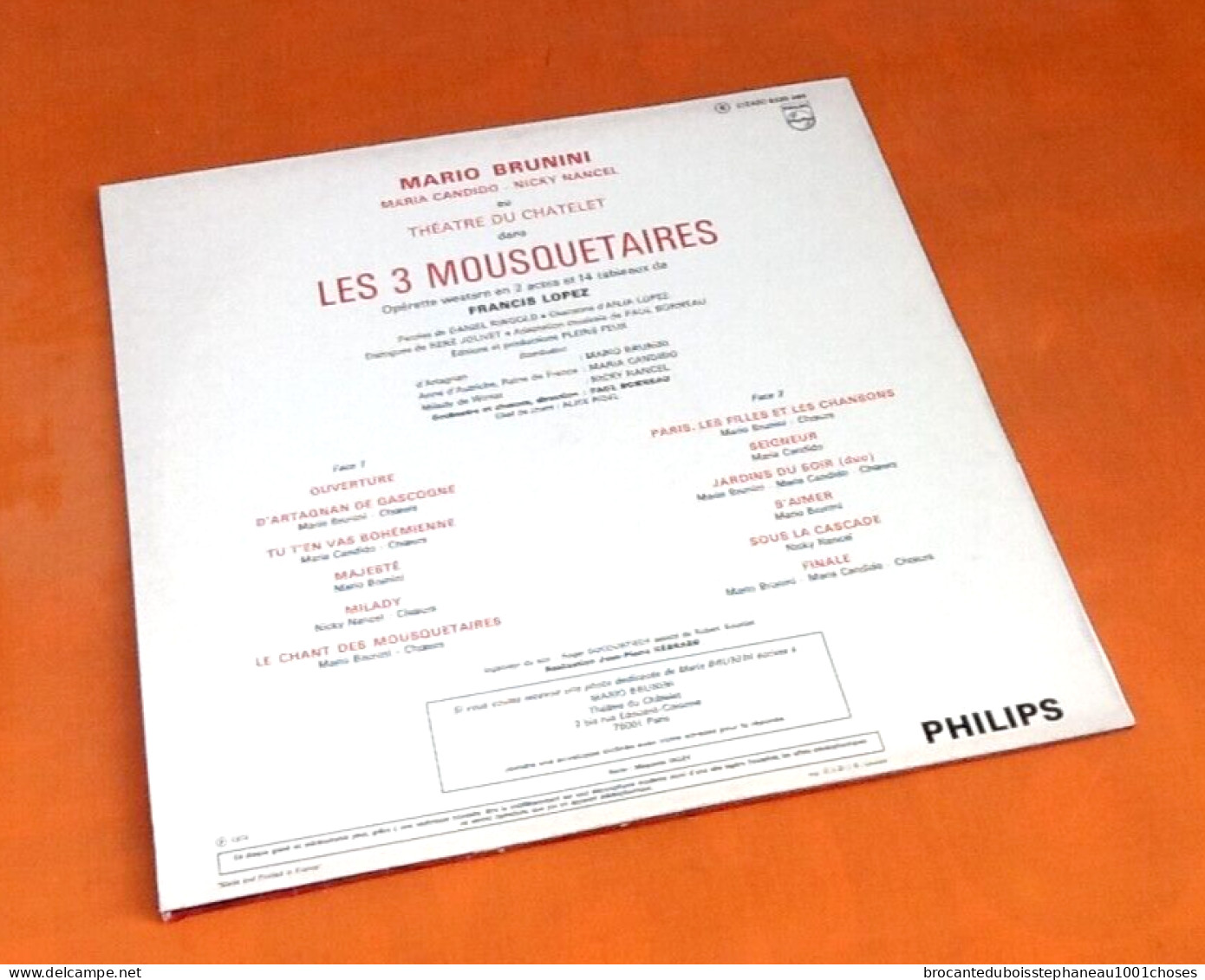 Vinyle 33 Tours Les Trois Mousquetaires  Francis Lopez (1974)  Philips  6325 095 - Opéra & Opérette