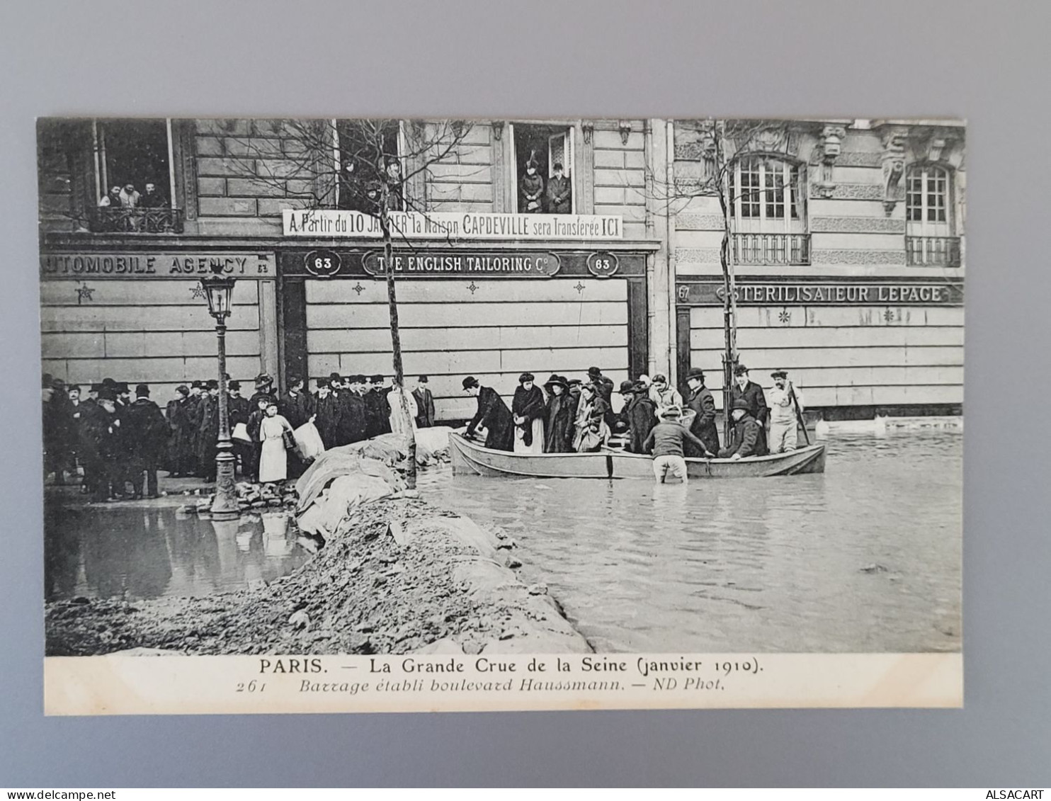Paris Crue De La Seine , Bd Haussmann - Inondations De 1910