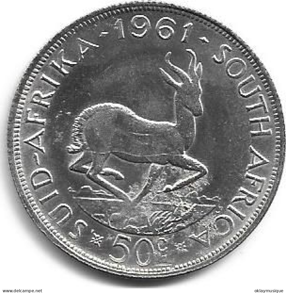 Afrique Du Sud 50c 1961 Dimension 33,1 MM - Afrique Du Sud