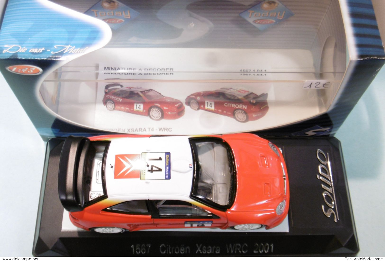 Solido - CITROEN Xsara T4 WRC 2001 #14 Réf. 1567 BO 1/43 - Solido