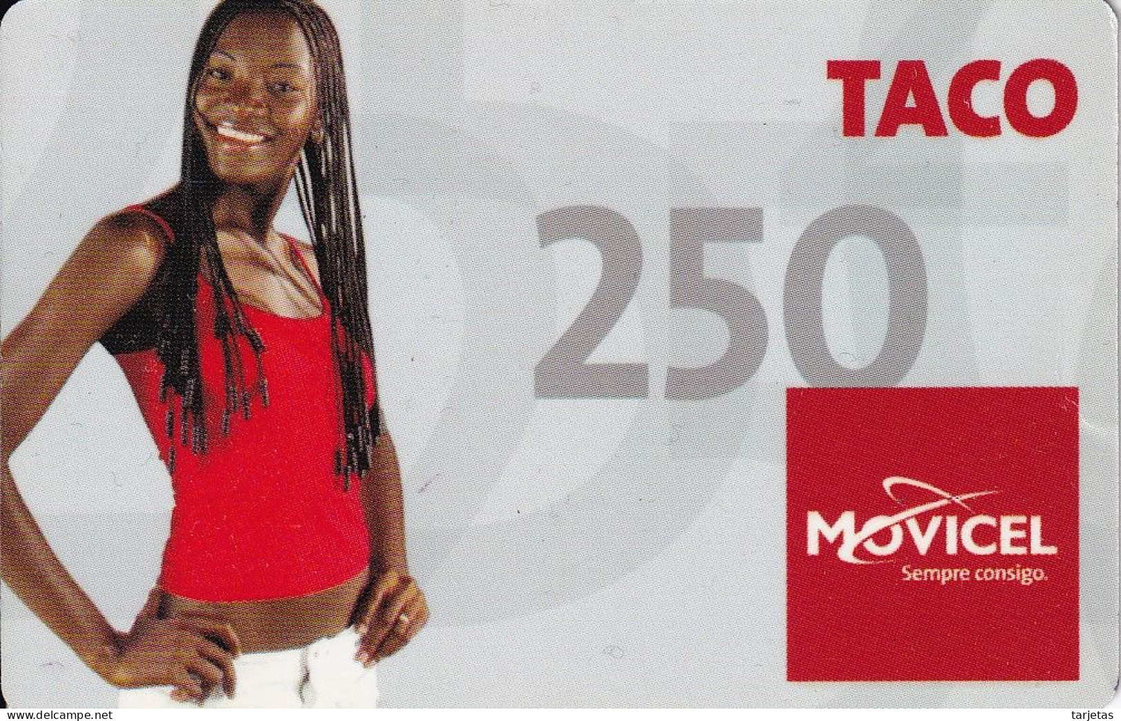 TARJETA DE ANGOLA DE 250 UNITS - TACO DE MOVICEL - Angola
