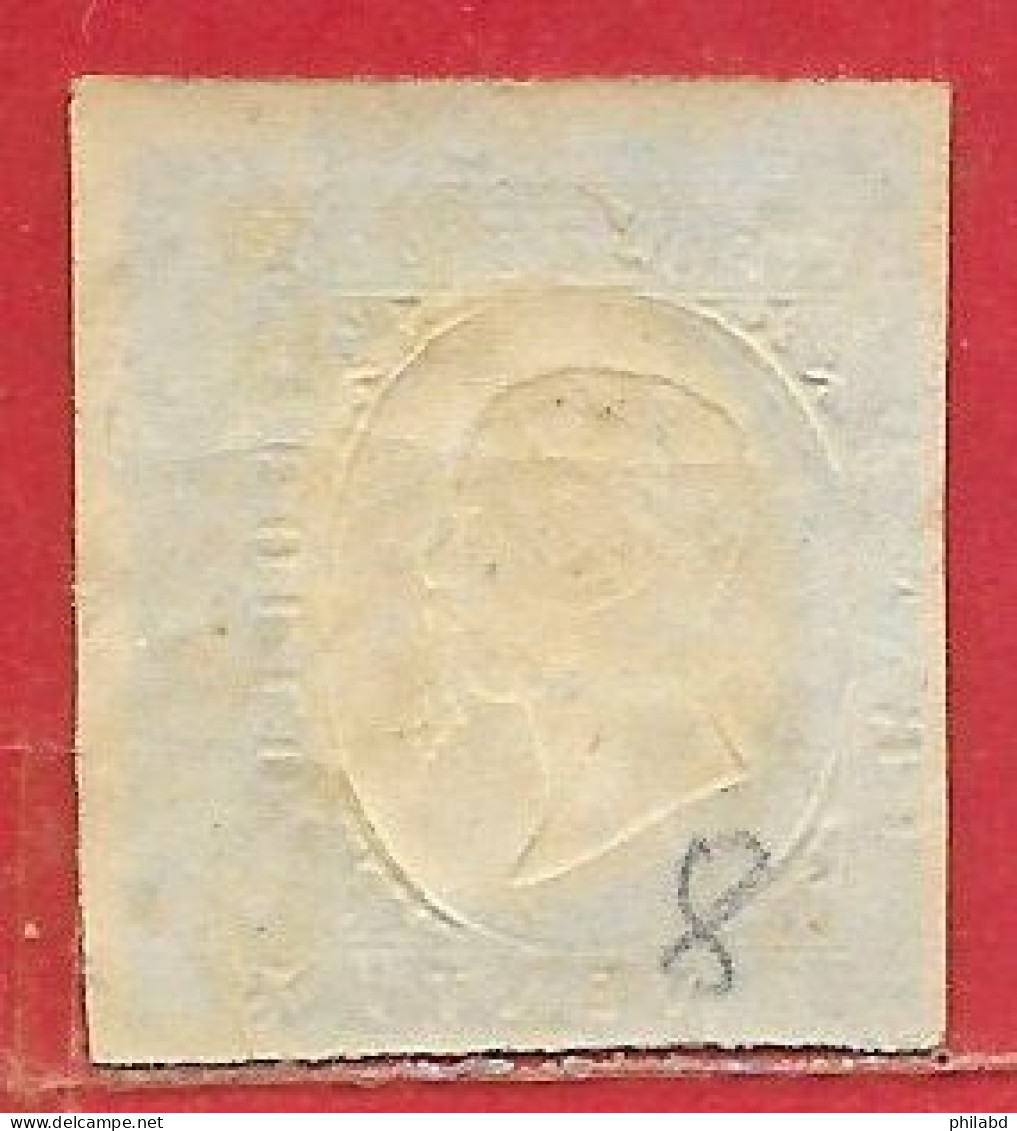 Sardaigne N°8 20c Bleu (SAVONA 3 OTT 54) 1854 O - Sardinien