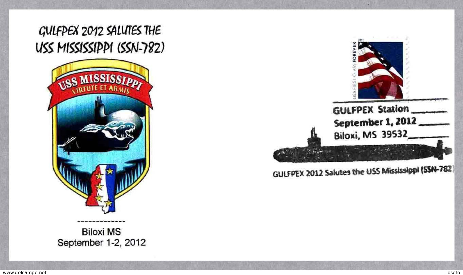 Submarino Nuclear USS MISSISSIPPI (SSN-782). Biloxi MS 2012 - Duikboten