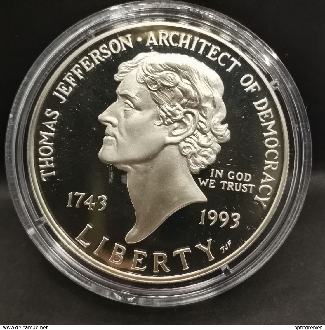 1 DOLLAR BE ARGENT 1993 S THOMAS JEFFERSON USA / PROOF SILVER - Non Classés