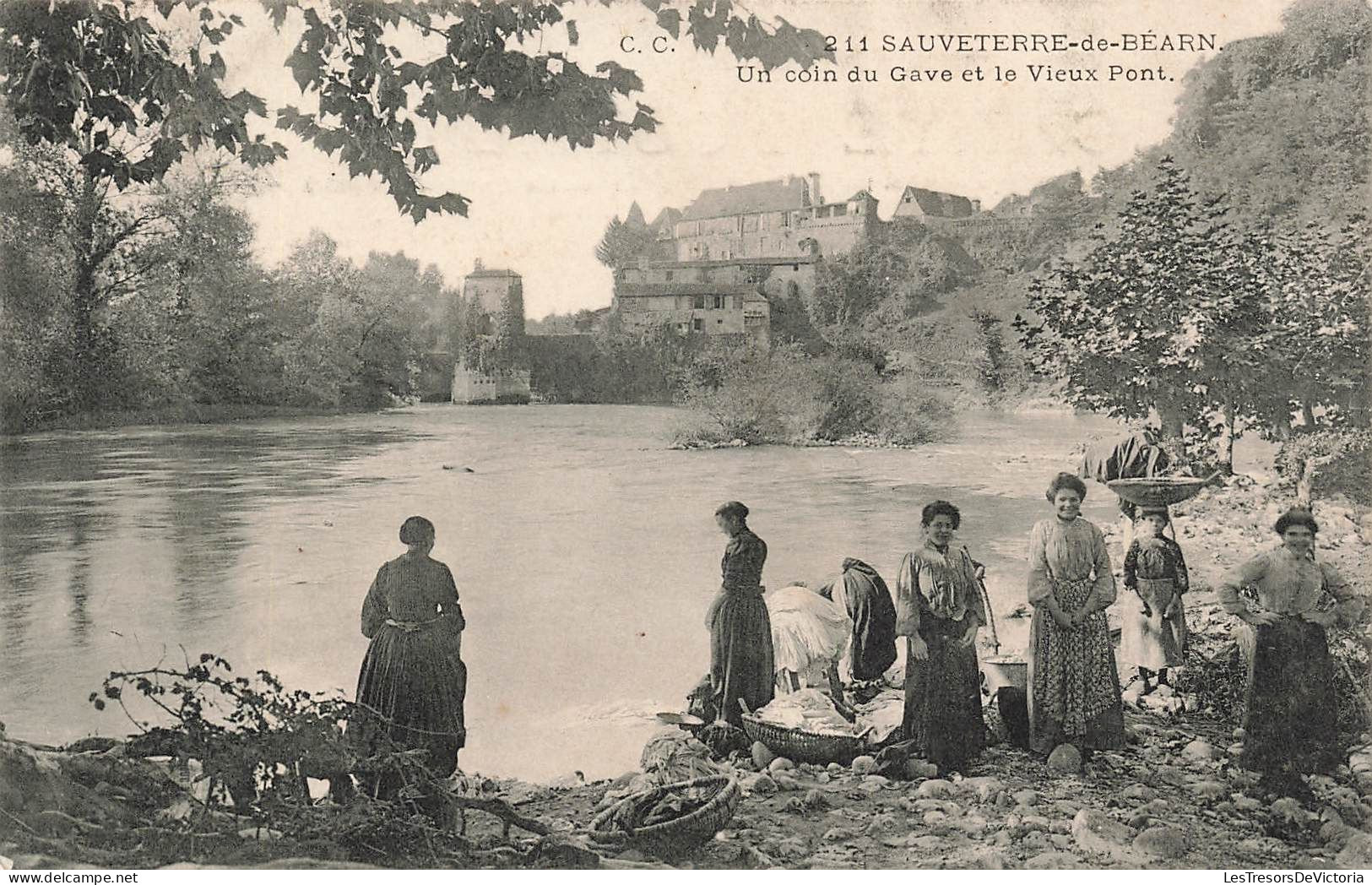 France - Sauveterre En Béarn - Un Coin Du Gave Et Le Vieux Pont - Animé -  Carte Postale Ancienne - Sauveterre De Bearn