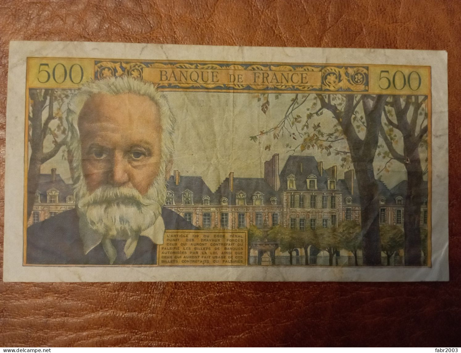 500 Francs Victor Hugo F 2.09.1954 - Bon état D'usage Plis épinglages, Craquant. Voir Photos - 500 F 1954-1958 ''Victor Hugo''