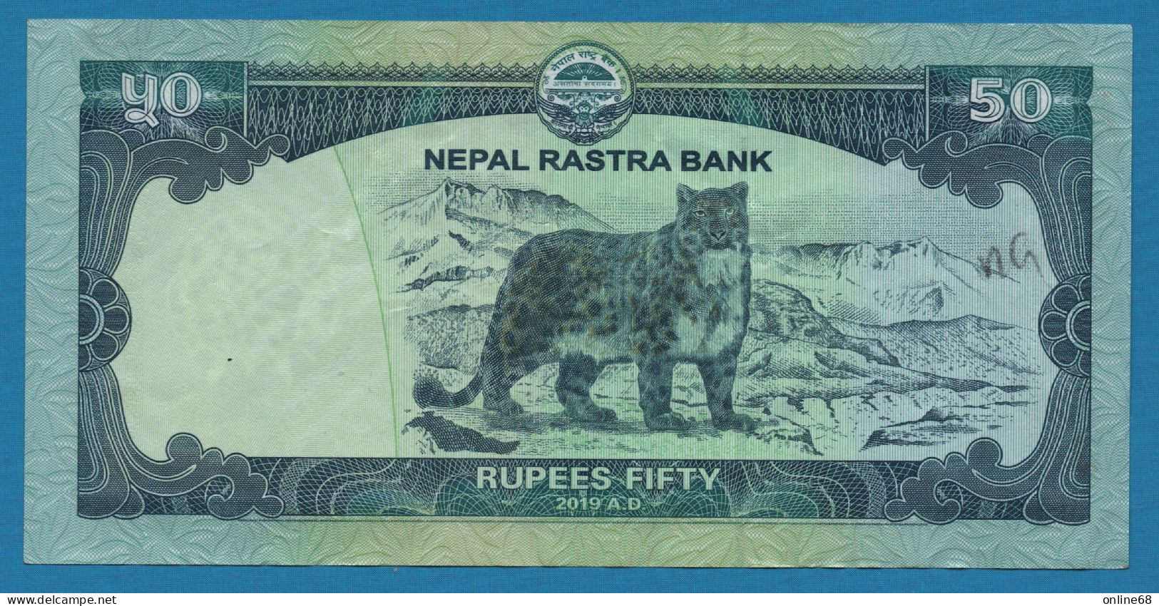 NEPAL 50 RUPEES 2019 P# 79  Mount Everest , Snow Leopard - Nepal