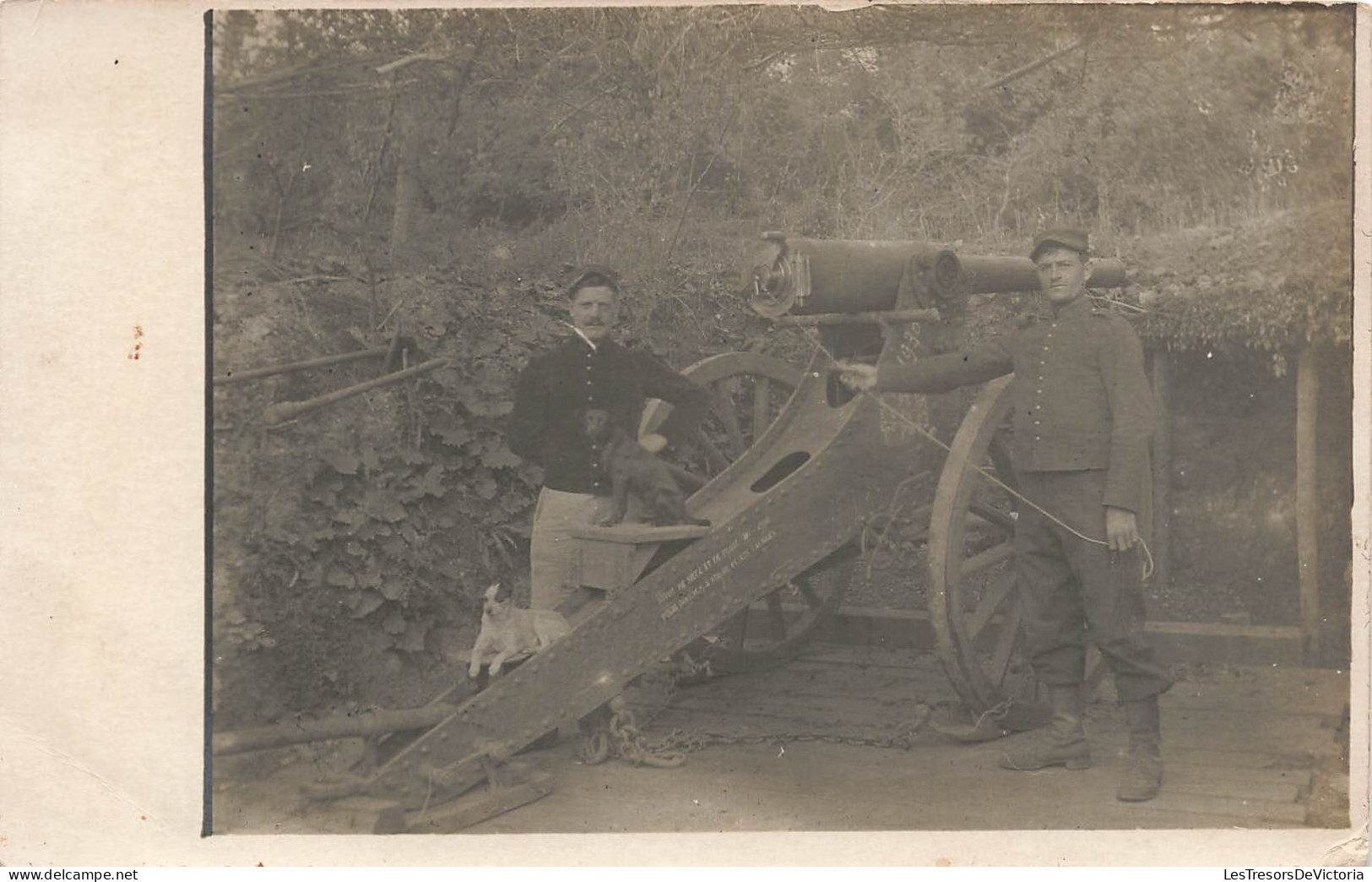 Militaria - Carte Photo - Canon - Soldat -  Carte Postale Ancienne - Equipment