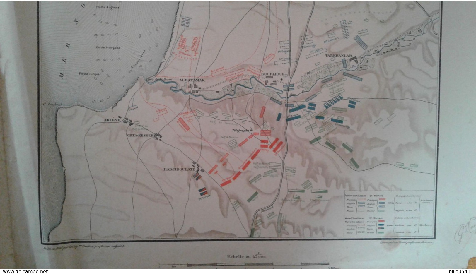 Carte  Histoire Militaire.Combat De MONTEBELLO; Bataille De L'ALMA ;Théatre De La Guerre D'ORIENT - Topographische Karten