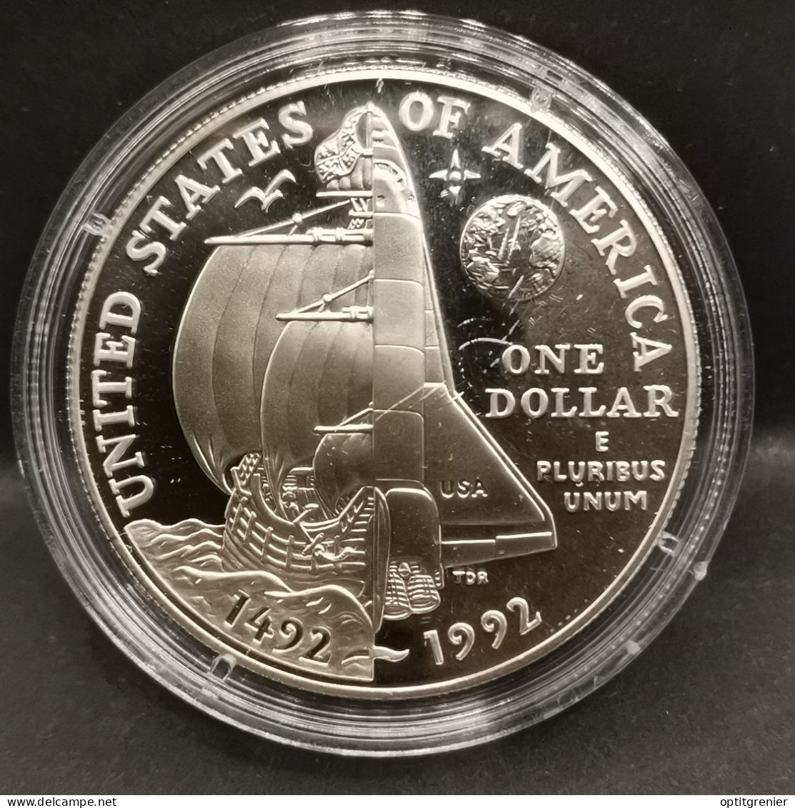 1 DOLLAR BE ARGENT 1992 P CHRISTOPHE COLOMB USA / PROOF SILVER - Unclassified