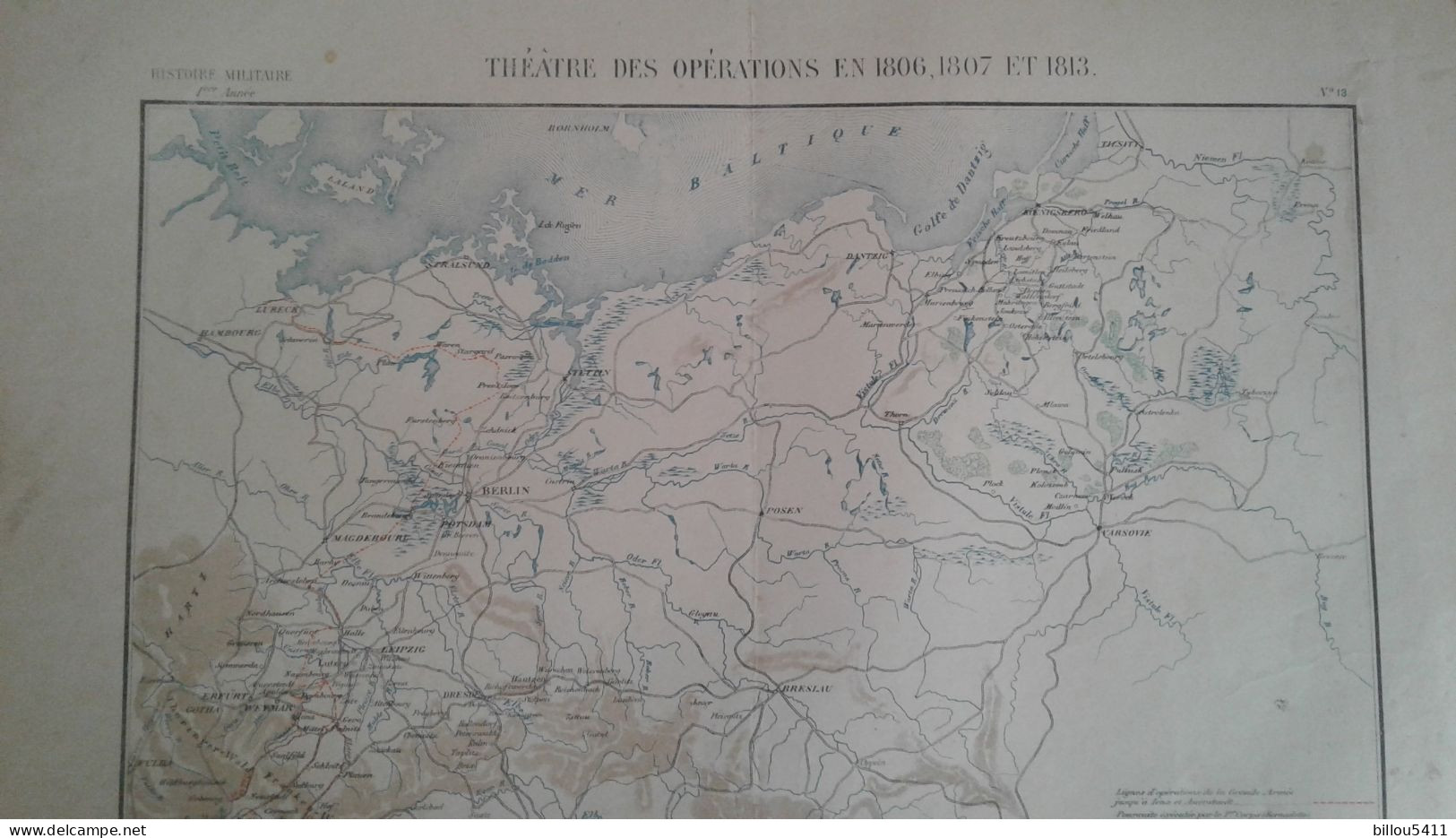 Carte  Histoire Militaire à Iéna Et Auerstaedt 1806/07/13 LUBECK ; BERLIN; LEIPZIG  Ech: En Kilométres - Cartes Topographiques