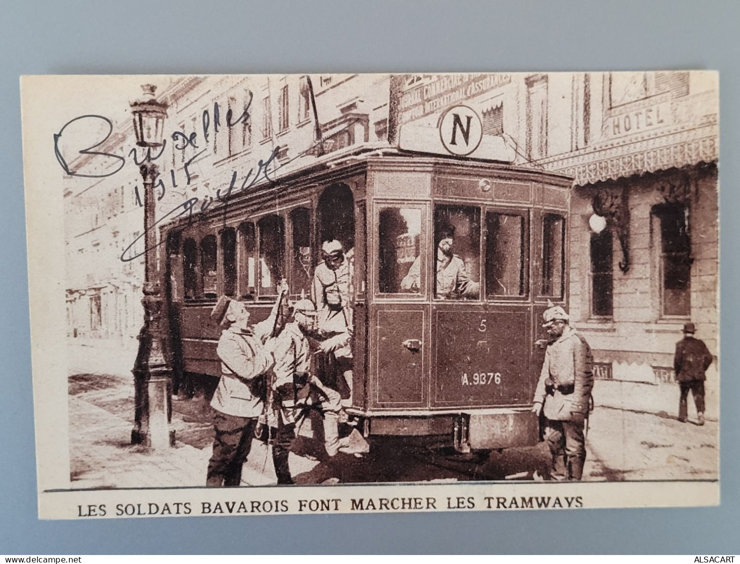 Les Soldats Bavarois Font Marcher Les Tramways , Bruxelles 1915 - Ferrovie, Stazioni