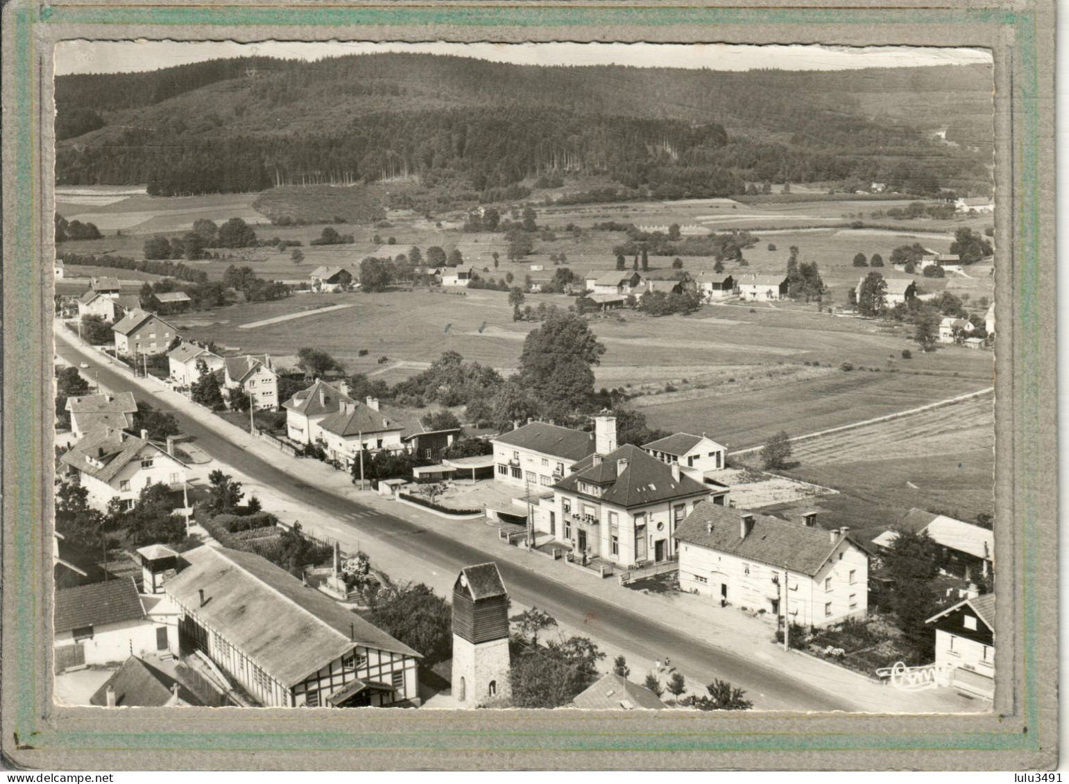 CPSM Dentellée - ANOULD (88) - Vue Aérienne Du Bourg Et De La Rue De Gérardmer En 1956 - Anould