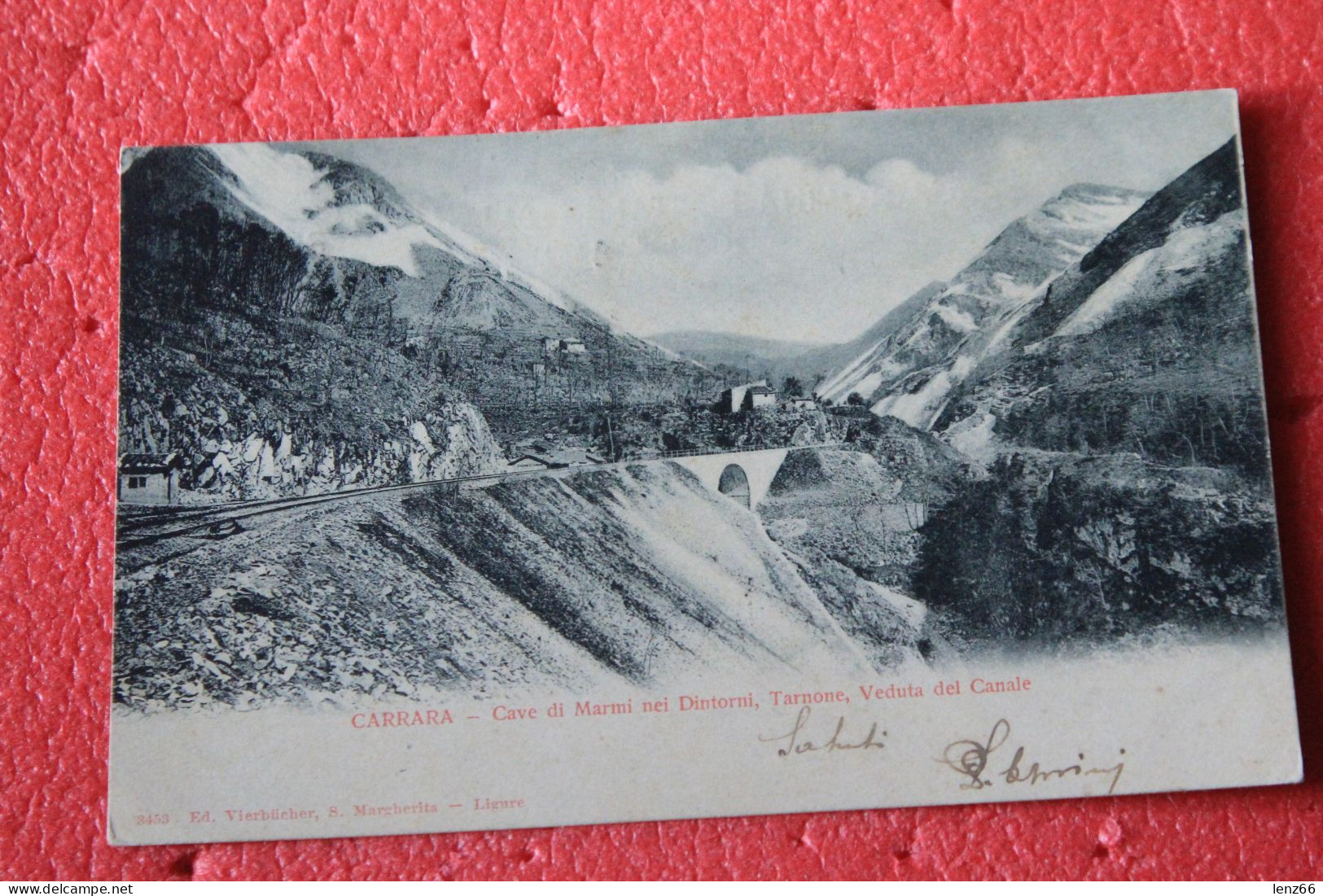 Carrara Tarnone Il Canale E Cave Di Marmo E La Ferrovia 1900 Ed. Vierbucher Bellissima - Carrara