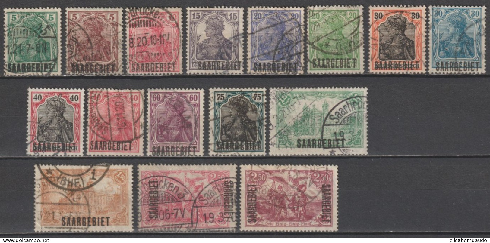 SAAR - 1920 - LOT OBLITERES Dont 1 SIGNE BPP ! - Usados